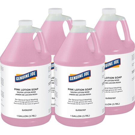 Genuine Joe Hand Soap, Lotion, 1 Gallon, , Pink, PK 4 GJO02107CT